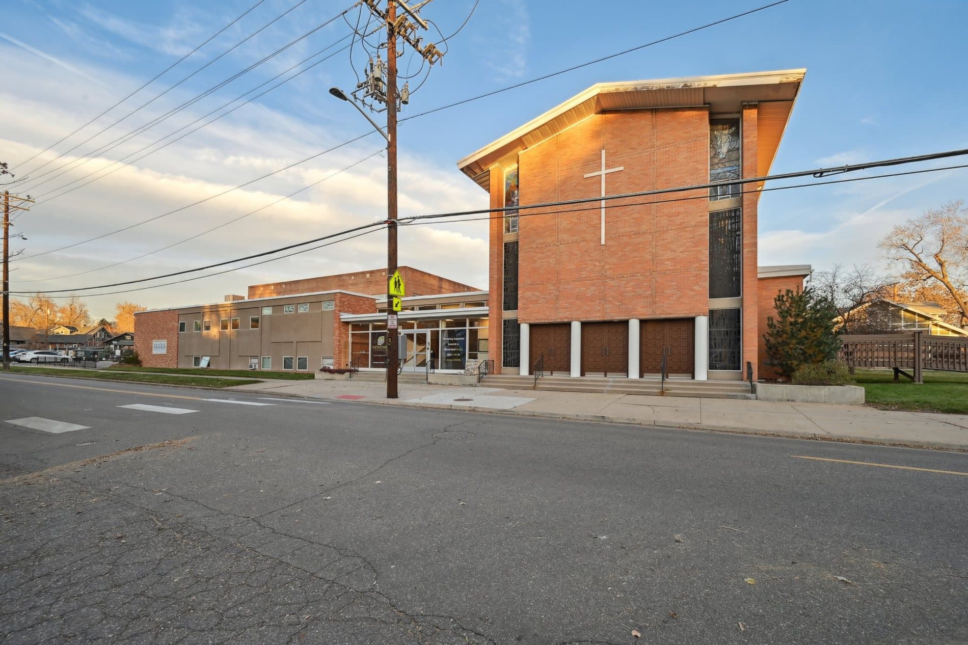 Church building on a Colorado neighborhood street